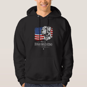 Stolze Dogo Argentino-Mama Amerikanische Flagge Pa Hoodie