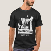 Stolze Ehefrau einer Gewerkschaft Ironworker local T-Shirt (Vorderseite)