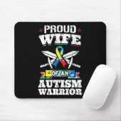 Stolze Ehefrau eines autistischen Kriegers Mousepad (Mit Mouse)