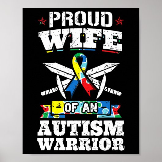 Stolze Ehefrau eines autistischen Kriegers Poster (Vorne)