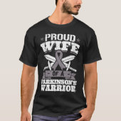 Stolze Ehefrau eines Parkinson's Krieger PD Bewuss T-Shirt (Vorderseite)