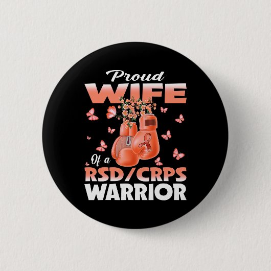 Stolze Ehefrau eines RSD-Crps-Krieger-Sensibilisie Button (Vorderseite)