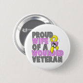 Stolze Ehefrau eines verletzten Veterans Button (Vorne & Hinten)