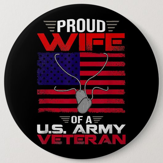Stolze Ehefrau eines Veteranen der US-Armee Button (Vorderseite)