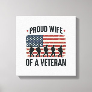 Stolze Ehefrau eines Veteranen Patriotisches Shirt Leinwanddruck
