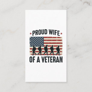 Stolze Ehefrau eines Veteranen Patriotisches Shirt Visitenkarte