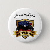 Stolze Ehefrau eines Veterans Button (Vorderseite)