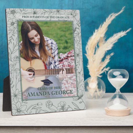 Stolze Eltern Abschlussfoto Erinnerungsstück Fotoplatte (Seite)