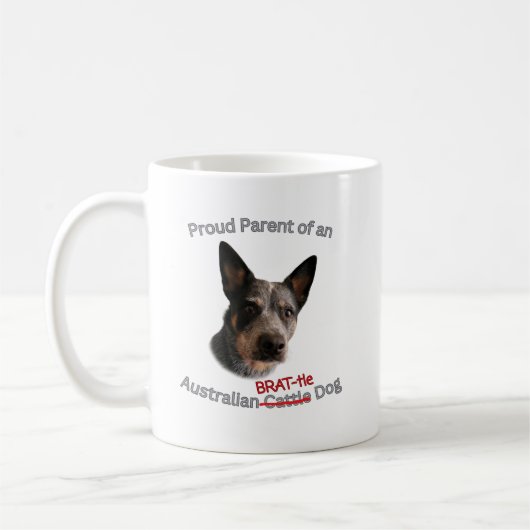 Stolze Eltern des australischen Bruchhundes Strike Kaffeetasse (Links)