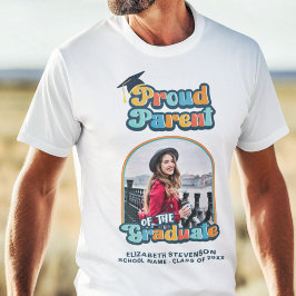 Stolze Eltern des Fotos Graduierte Groovy Retro T-Shirt