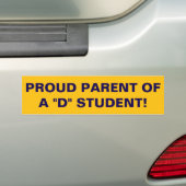 Stolze Eltern eines "D"-Schülers! Autoaufkleber (Auf Auto)