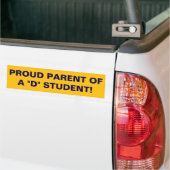 Stolze Eltern eines "D"-Schülers! Autoaufkleber (Auf Lkw)