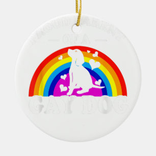 Stolze Eltern eines schwulen Hundes LGBT lustigen Keramik Ornament