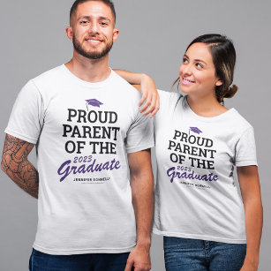 Stolze Eltern Familienabschluss Schwarz Lila T-Shirt