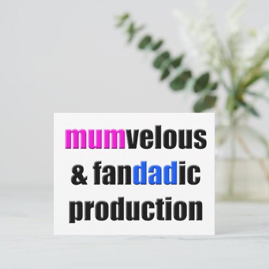 Stolze Eltern Postkarte (Stehend Vorderseite)