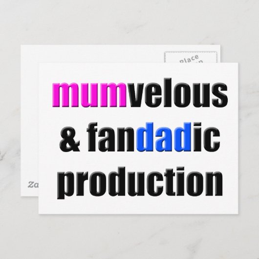 Stolze Eltern Postkarte (Vorne/Hinten)