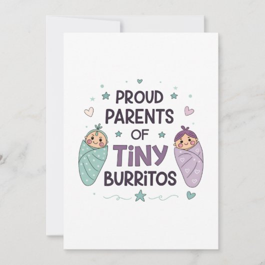 Stolze Eltern von winzigen Burritos Kunst Einladung (Vorderseite)
