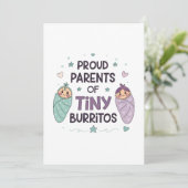 Stolze Eltern von winzigen Burritos Kunst Einladung (Stehend Vorderseite)