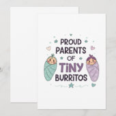 Stolze Eltern von winzigen Burritos Kunst Einladung (Vorne/Hinten)