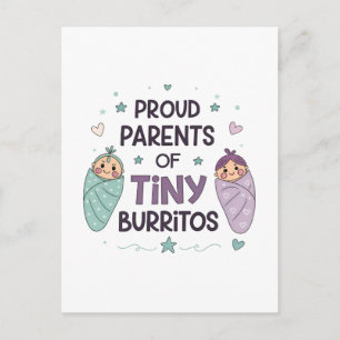 Stolze Eltern von winzigen Burritos Kunst Postkarte