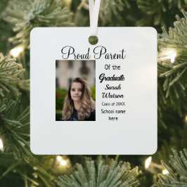 stolze Elternstudentin geben Foto-Namen-Klasse Jah Ornament Aus Metall