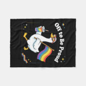 Stolze Ente im Regenbogen-Getränk-Parade Fleecedecke (Vorderseite (Horizontal))