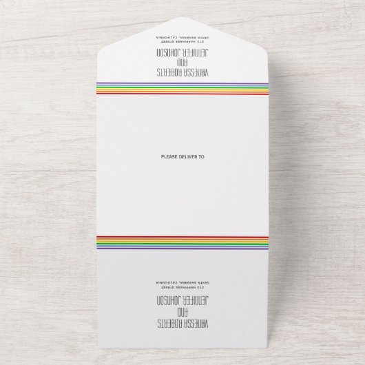 Stolze Fahne Streifen homosexuell, lesbische Hochz All In One Einladung (Außenbereich)