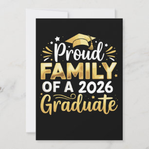 Stolze Familie eines Absolventen von 2026 26 Gold  Ankündigung