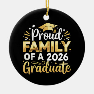 Stolze Familie eines Absolventen von 2026 26 Gold Keramik Ornament