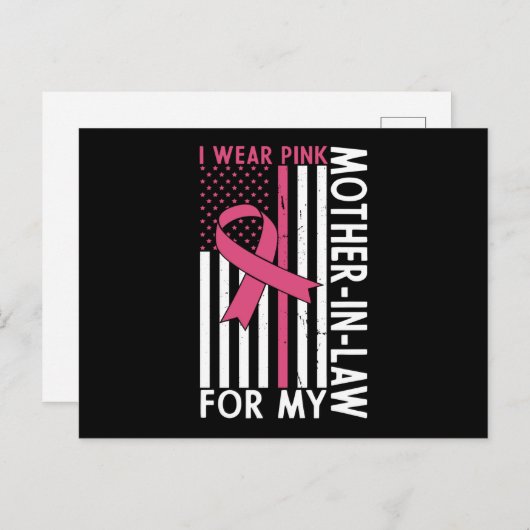 Stolze Familienbrustkrebserin Kriegerin Schwiegerm Postkarte (Vorne/Hinten)