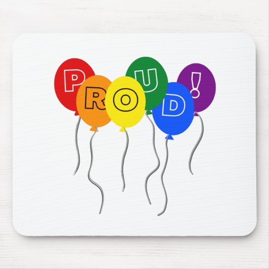 Stolze Farbballons für LGBTQ - weiß Mousepad (Vorne)