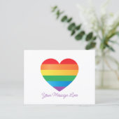 Stolze Farben Herz Postkarte (Stehend Vorderseite)