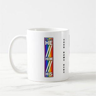 Stolze Farben meine Pronomen sind Er sein Seine Kaffeetasse