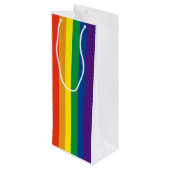 Stolze Farben Regenbogengeschenk Tasche Geschenktüte Für Weinflaschen (Rückseite Schrägansicht)