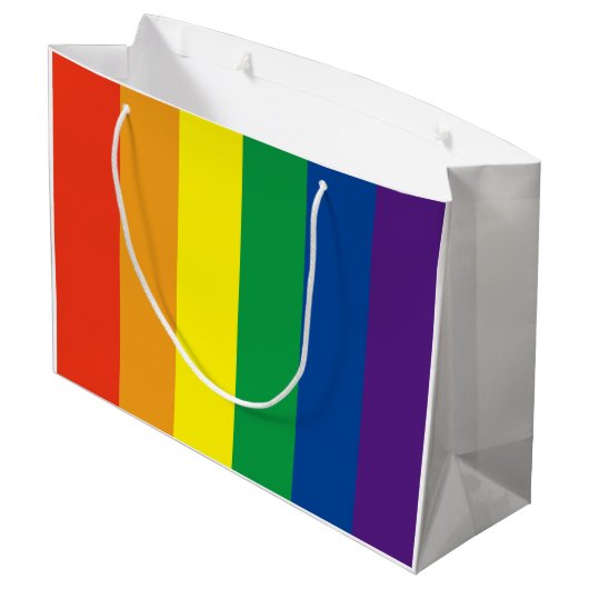 Stolze Farben Regenbogengeschenk Tasche Große Geschenktüte (Rückseite Schrägansicht)