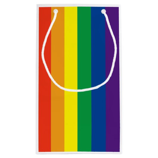 Stolze Farben Regenbogengeschenk Tasche Kleine Geschenktüte (Rückseite)