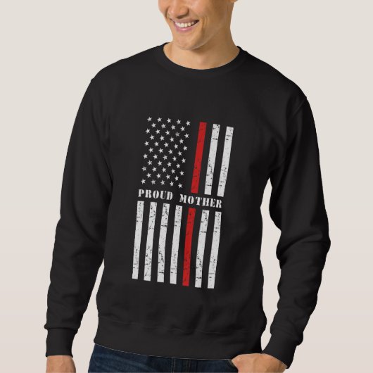 Stolze Feuerwehrfrau Mutter Fireman American Flag  Sweatshirt (Vorderseite)