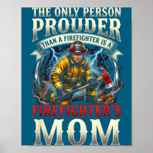 Stolze Feuerwehrmutter Feuerwehr Grafik Kunst Poster