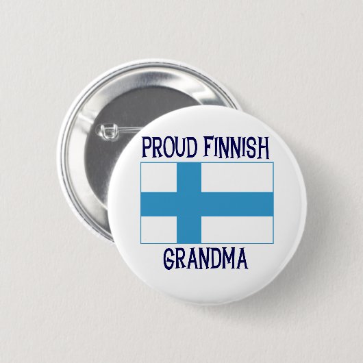 Stolze finnische Großmutter Button (Vorne & Hinten)