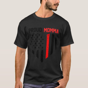 Stolze Firefighter-Mama dünne rote Linie T-Shirt