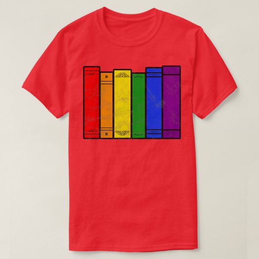 Stolze Flag-Bücher Booklet Rainbow Que Reader Gay T-Shirt (Design vorne)