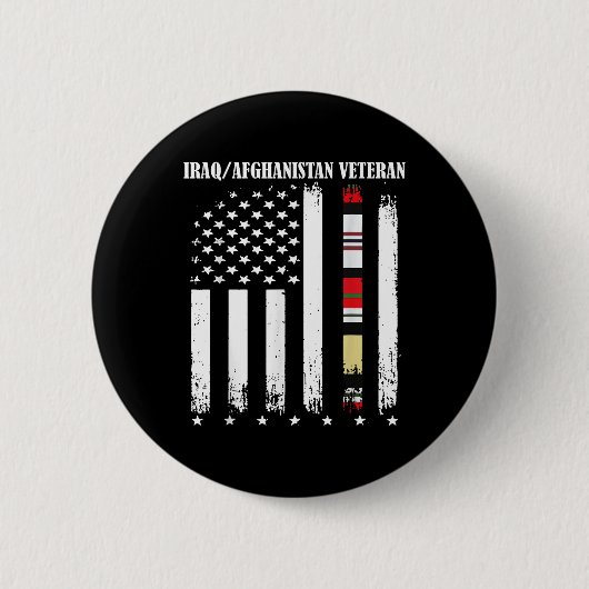 Stolze Flagge für den Irak Afghanistan Button (Vorderseite)