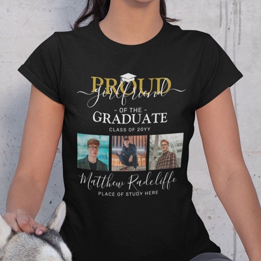 Stolze Freundin der Graduate Foto Collage T-Shirt