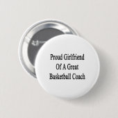Stolze Freundin eines großen Basketballtrainers Button (Vorne & Hinten)