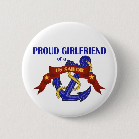 Stolze Freundin eines US-Seemanns Button (Vorderseite)