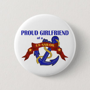 Stolze Freundin eines US-Seemanns Button