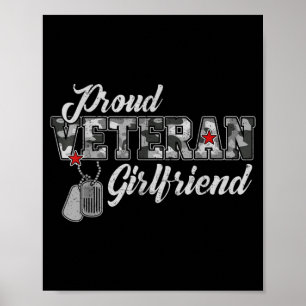 Stolze Freundin eines Veteranen Tarnanzug Familie Poster