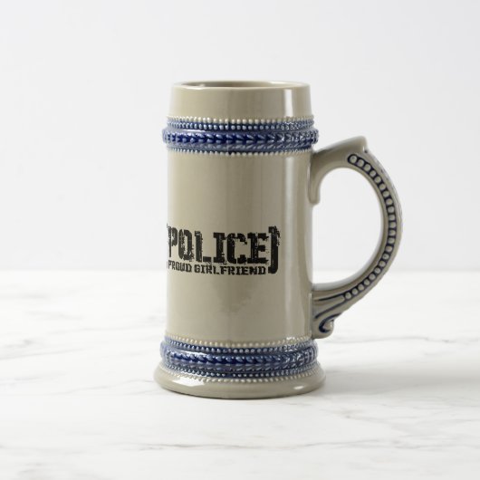 Stolze Freundin - POLIZEI Tattered Bierglas (Rechts)