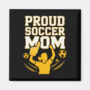 Stolze Fußball-Mama Fröhlicher Fan-Support für Mam Magnet