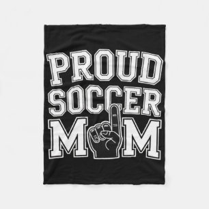 Stolze Fußball-Mama Fröhlicher Fan-Support für Müt Fleecedecke